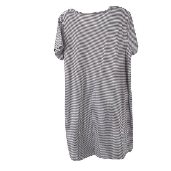 Rae Dunn Good Vibes Sleep Shirt Womens Size L Short Sleeve Striped Lounge PJs - Picture 4 of 5